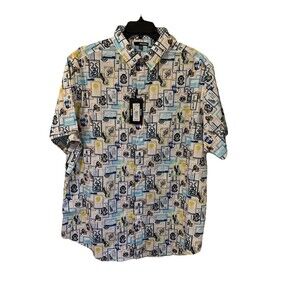 Murano Big Man Size 2XB Shirt Sailor Button Short Sleeve 100% Cotton NWT
